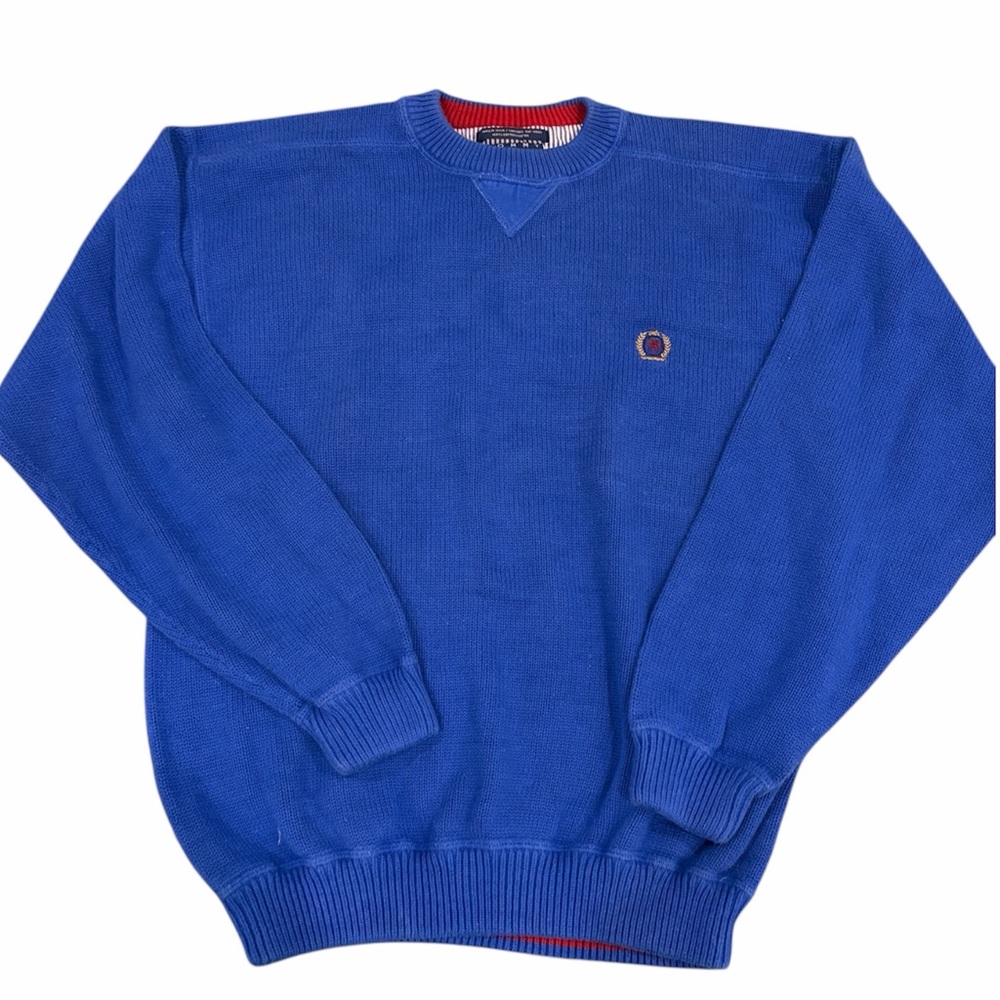 TOMMY HILFIGER | men’s large Vintage Knit Crewneck Sweater 100% cotton